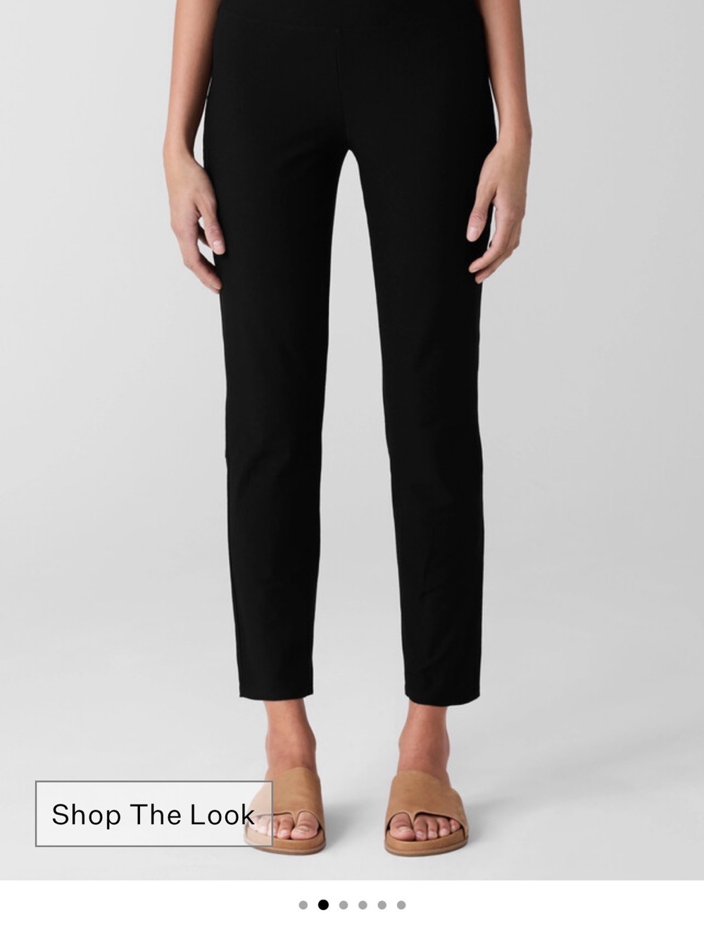 Eileen Fisher Black Slim Cropped Ankle Pants